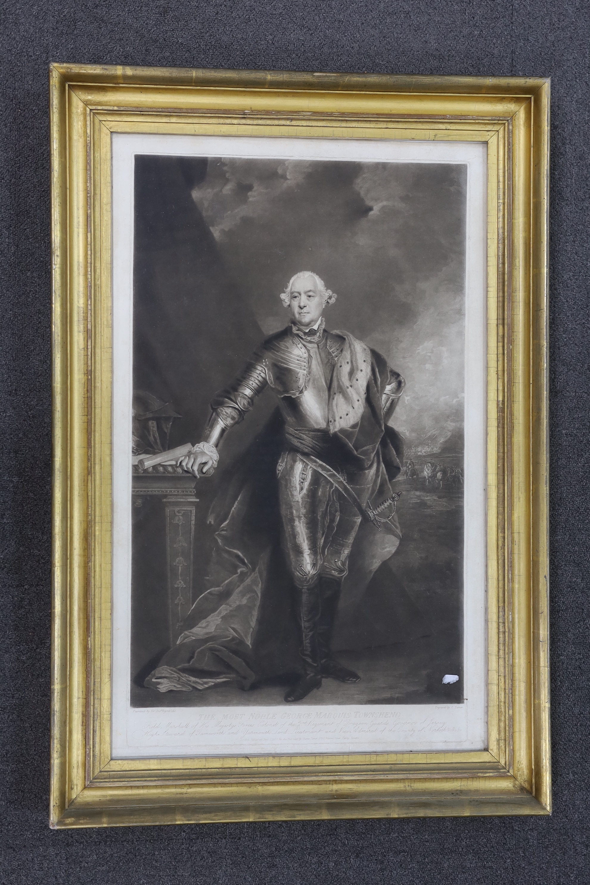 Charles Turner after Sir Joshua Reynolds (1723-1792), mezzotint, 'The Most Noble George Markie Townshend', published by Charles Turner, 1807, visible sheet 68.5 x 42cm